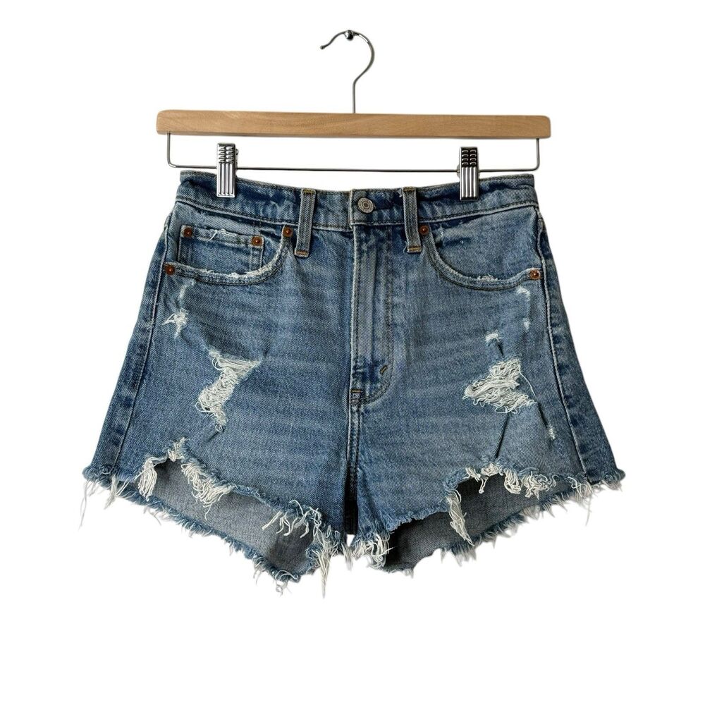 Abercrombie Fitch High Rise Mom Short Size 25/0 Distressed Cut Off 4" Casual